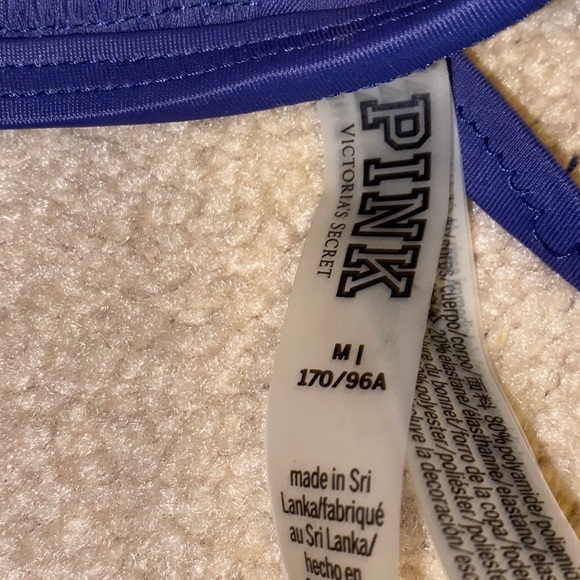 PINK VS NAVY BLUE TIE UP BIKINI TOP - Picture 2 of 2